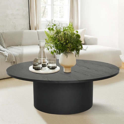 Modern black round - round, coffee