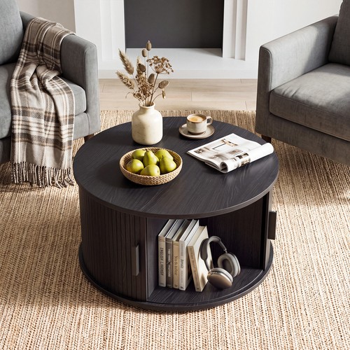 Round coffee table with - coffee,
