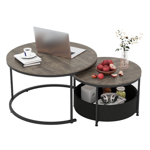 Round coffee table set - table, 2