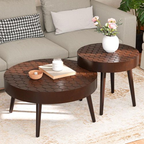 Modern round coffee table - table, set