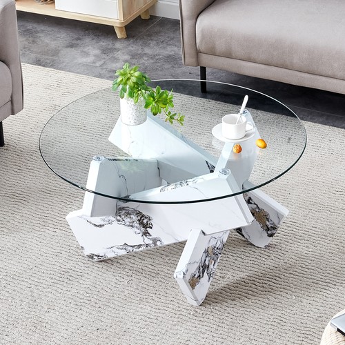 Round glass coffee table,33.4