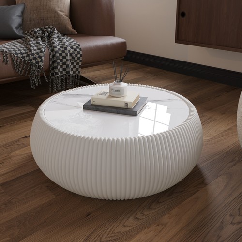 Modern round coffee table - coffee,