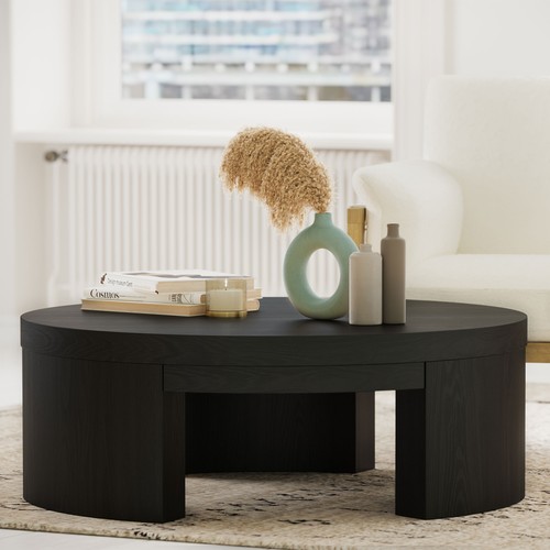 Round coffee table - coffee,