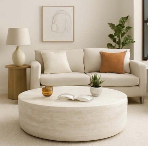 Round faux marble - round, coffee