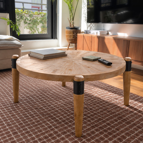 Rustic round coffee table - rustic,