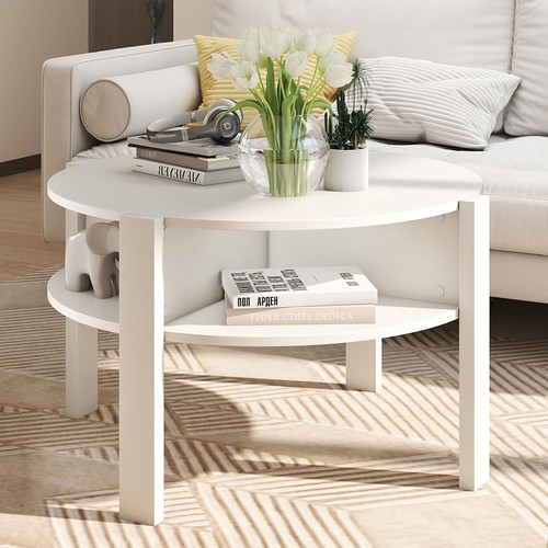 White round coffee table - round,