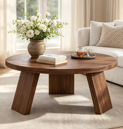 Round coffee table - round,