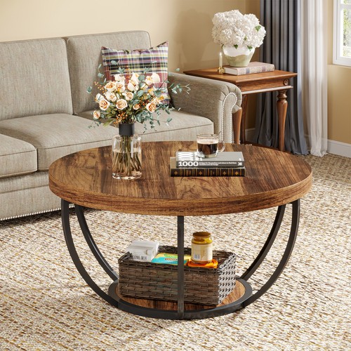 Round coffee table tier - round, 2-tier