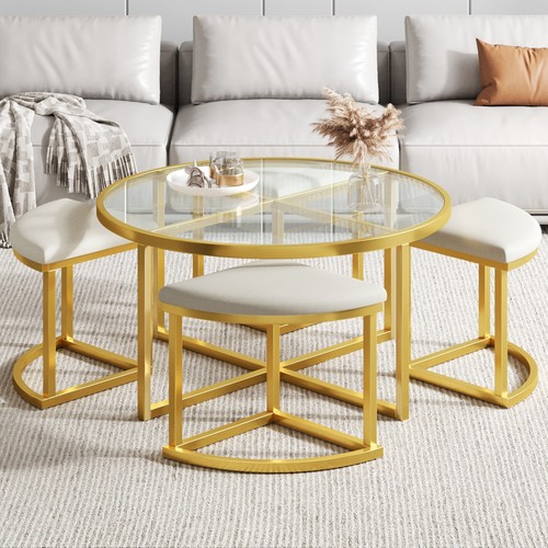 Modern round coffee - round, set