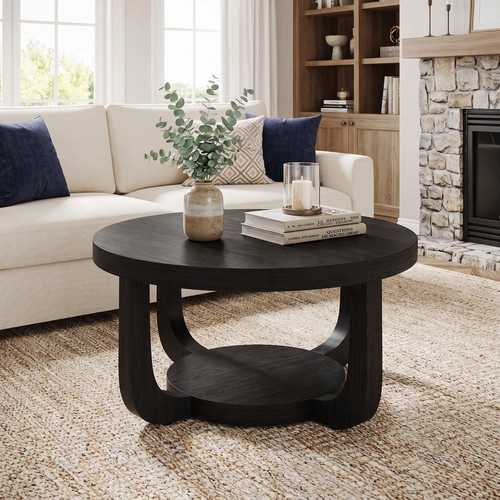Modern round coffee table - table, 2