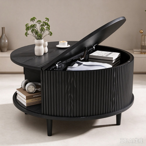 Round coffee table with - round,