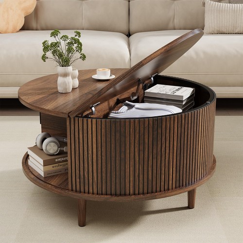 Round coffee table with - round,