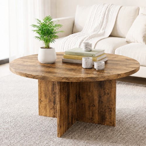 Modern round coffee table - coffee, 36"