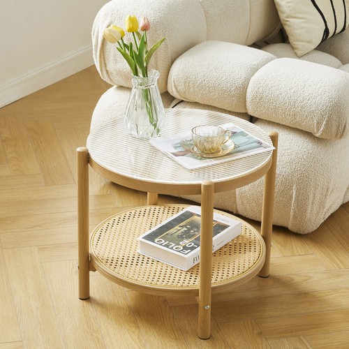 Modern tier round rattan - 2-tier,
