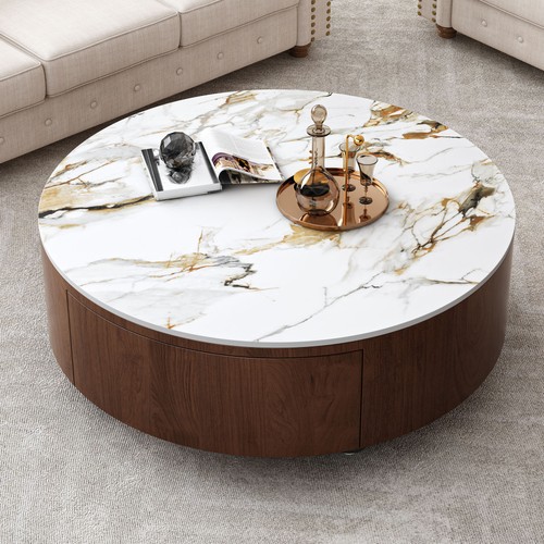 Round coffee table with - with, 2