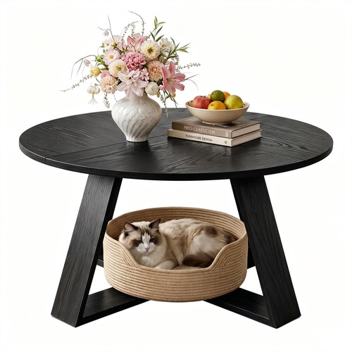 Round coffee table open - coffee,