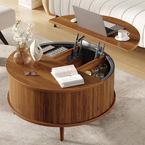 Round coffee table with - round,