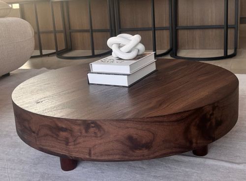 Round wood coffee table for - wood,