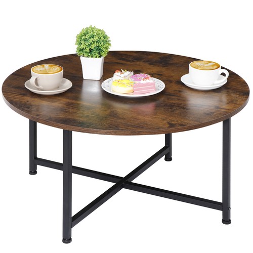 Modern round wooden coffee - modern,