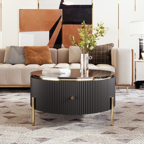 Modern round coffee table with - coffee,