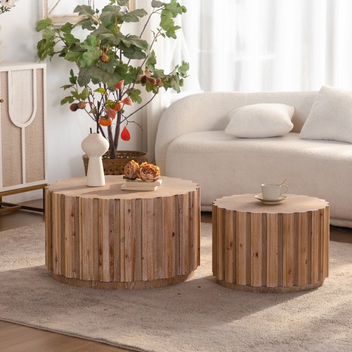 Round nesting coffee table set - round,