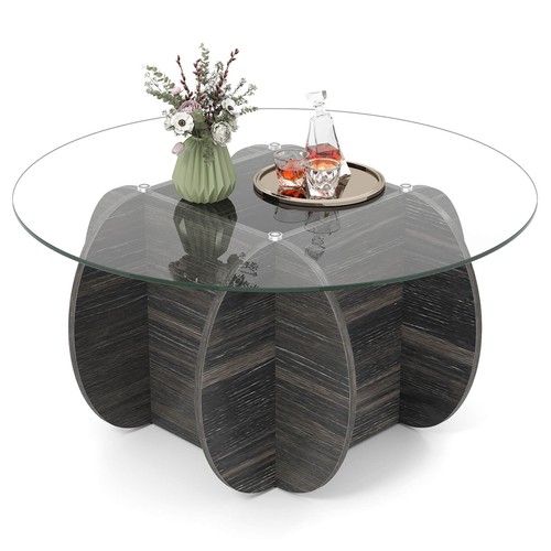 Round coffee table - coffee,