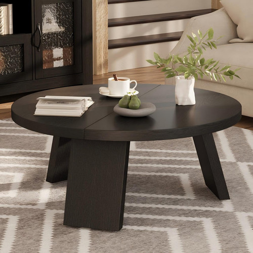 Round coffee table - round, black