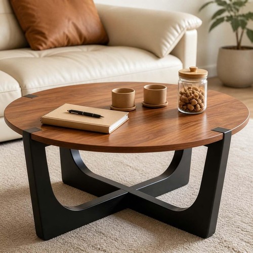 Round wood coffee - round, table