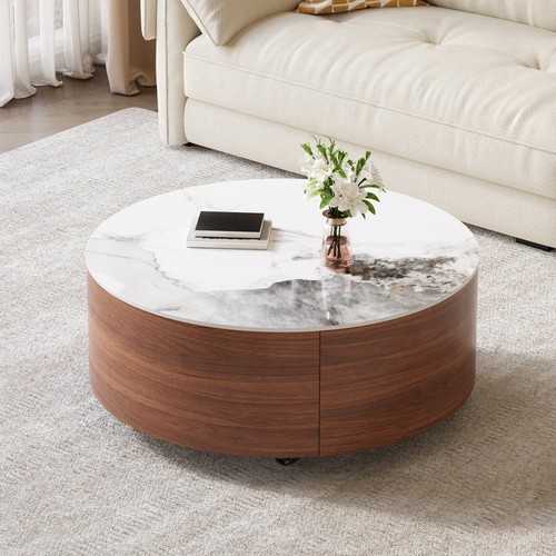 Modern round coffee table with - round,