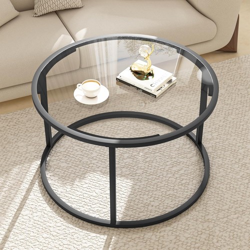 Round coffee table small black - round,